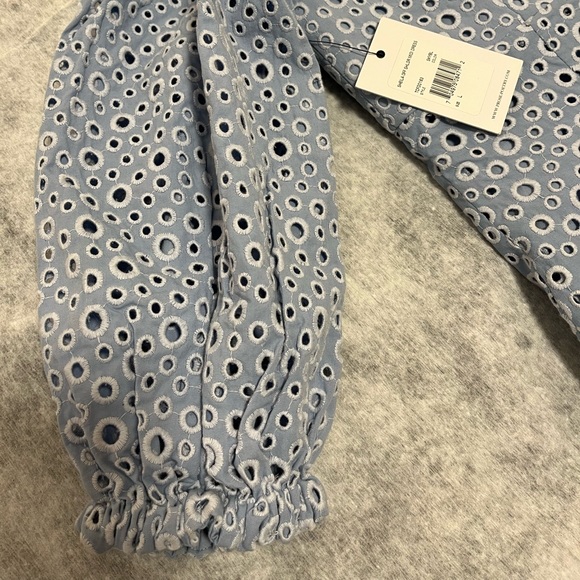 Prose & Poetry Sheila off-the-shoulder midi dress in Blue Eyelet, Size Large. - Picture 8 of 9